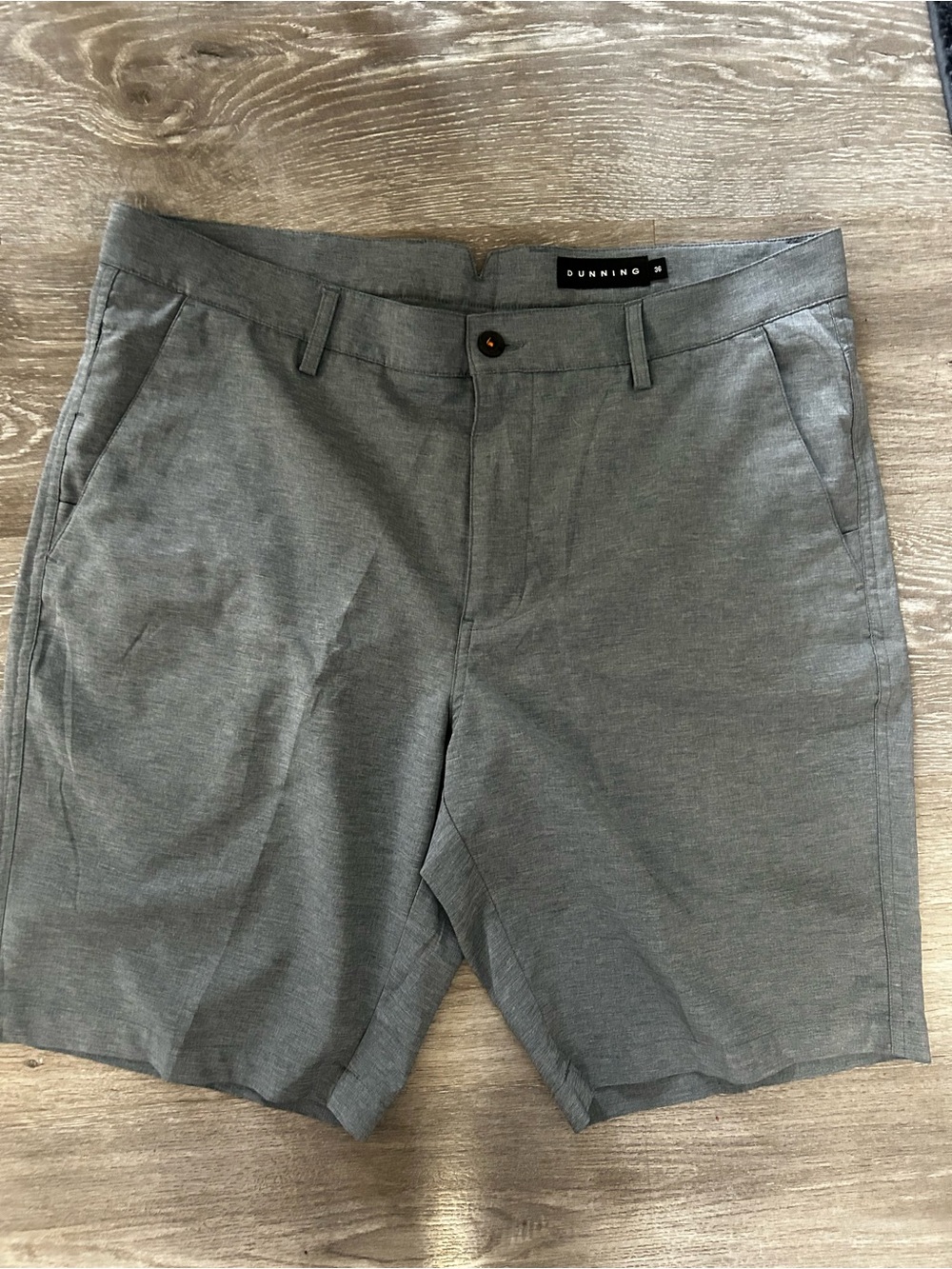 Dunning Golf Tennis Pickleball Gray Men’s Stretch Chino Shorts Size 36